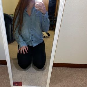 Active USA button down denim top